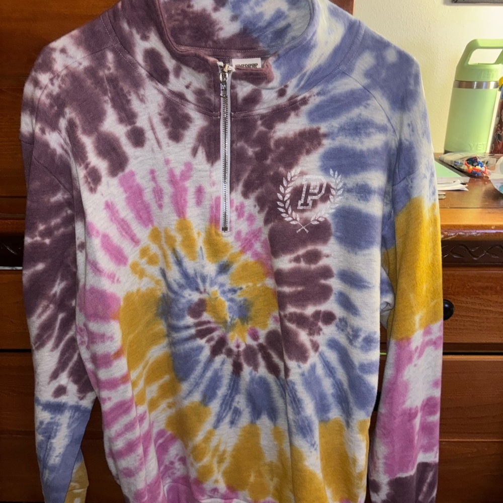 PINK Victoria's Secret Tie-Dye Sweater - Purple, Yellow, Pink